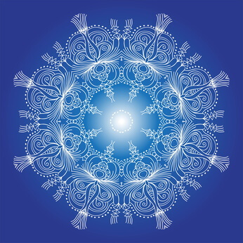 Snowflake with gradient. Vector art